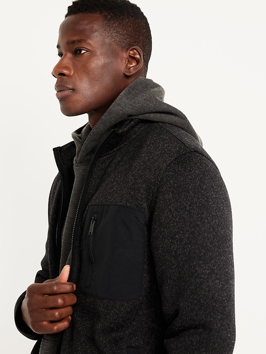 Image number 3 showing, Sherpa-Lined Sweater Fleece Zip Jacket