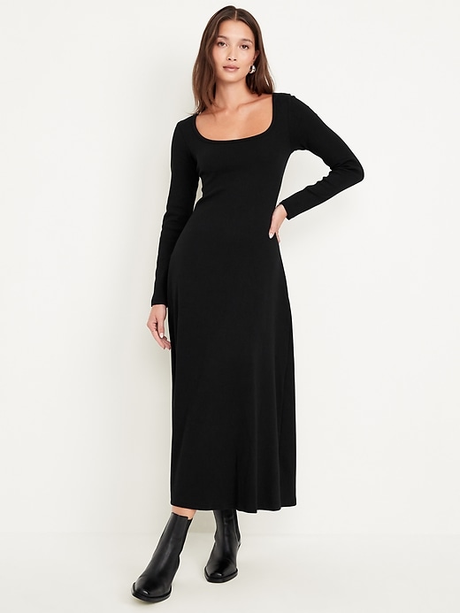 Image number 1 showing, Fit &amp; Flare Ribbed Maxi Dress