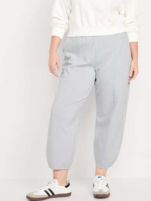 Image number 4 showing, High-Waisted Dynamic Fleece Barrel-Leg Pants