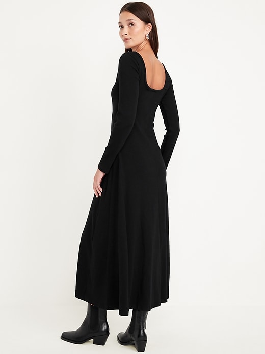 Image number 2 showing, Fit &amp; Flare Ribbed Maxi Dress