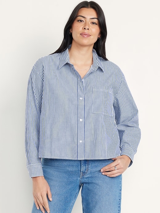 Image number 7 showing, Button-Down Crop Shirt