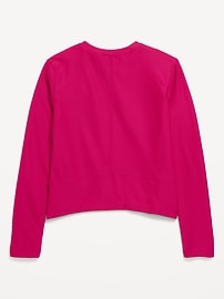 View large product image 4 of 4. Long-Sleeve Curved-Hem Performance Top for Girls