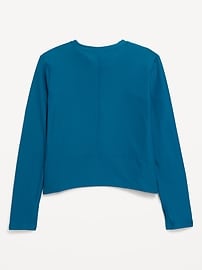 View large product image 4 of 4. Long-Sleeve Curved-Hem Performance Top for Girls