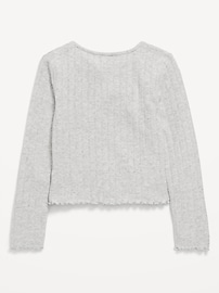 View large product image 3 of 4. Cozy Wrap-Front Ribbed Top for Girls