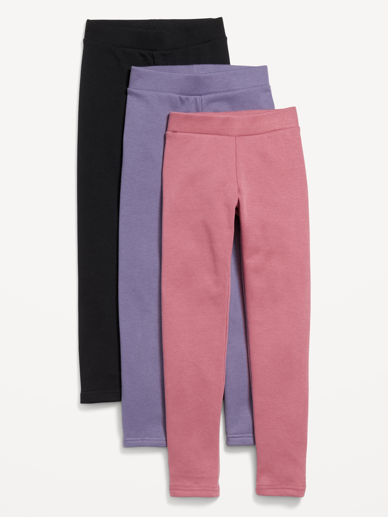 High-Waisted Full-Length Fleece Leggings 3-Pack for Girls | Old Navy