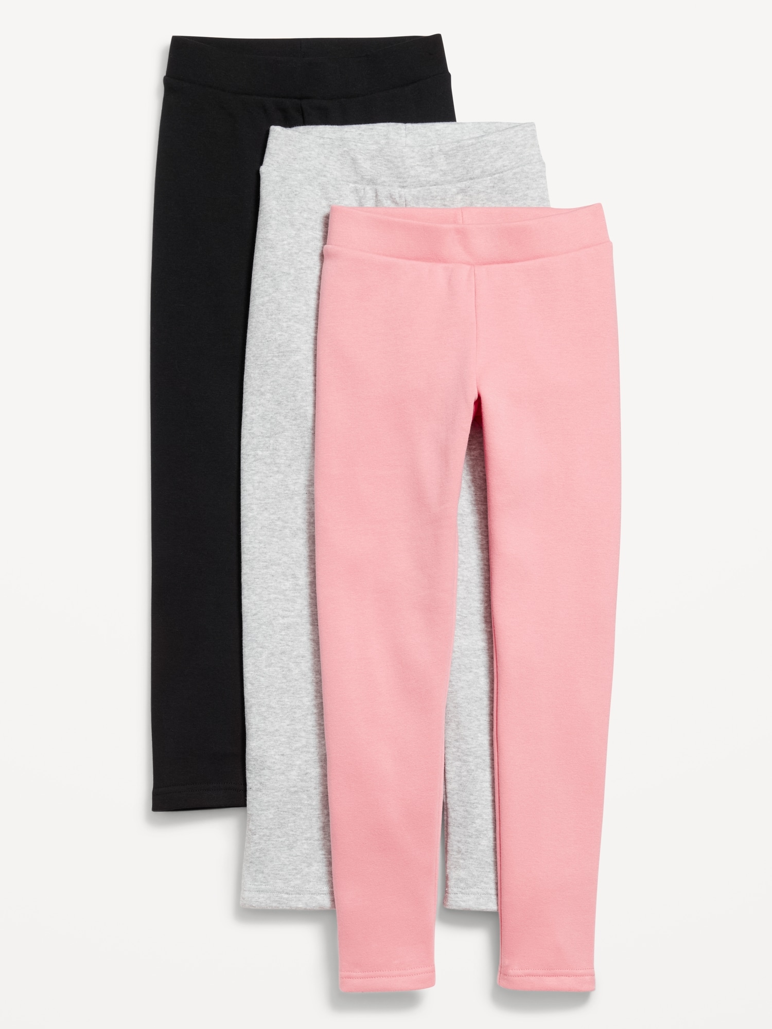 High-Waisted Full-Length Fleece Leggings 3-Pack for Girls | Old Navy