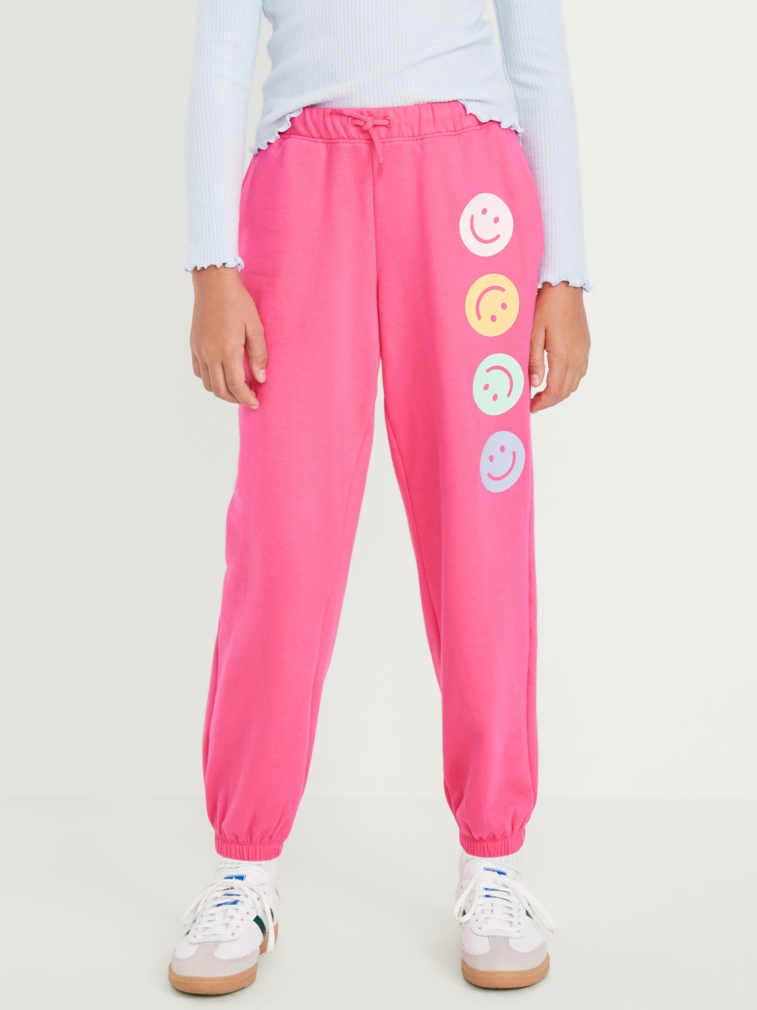 High-Waisted Cinched-Hem Graphic Jogger Sweatpants for Girls