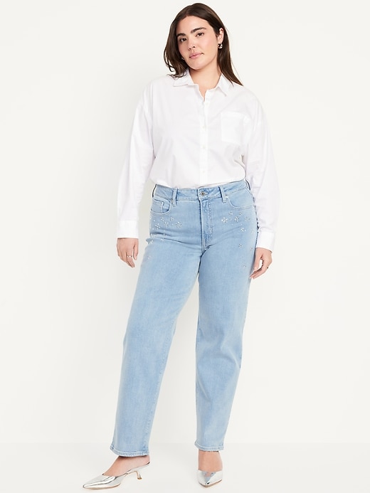 Image number 4 showing, High-Waisted OG Loose Rhinestone-Embellished Jeans