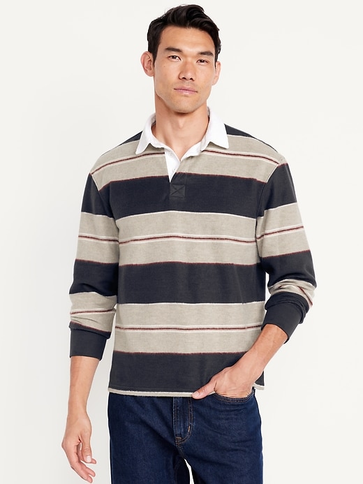 View large product image 1 of 4. Long-Sleeve Brushed Rugby Polo