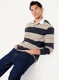 View large product image 3 of 4. Long-Sleeve Brushed Rugby Polo