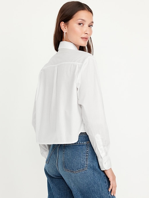 Image number 2 showing, Embellished Cropped Button-Down Shirt