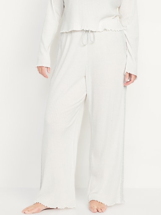 Image number 5 showing, High-Waisted Ribbed Pajama Pants