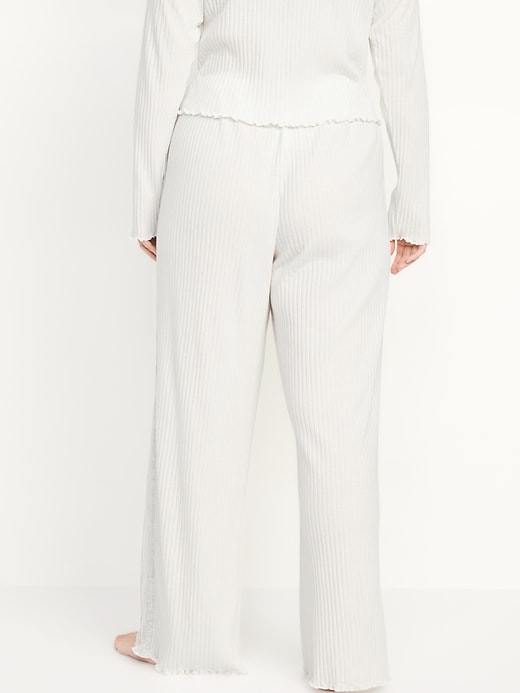 Image number 6 showing, High-Waisted Ribbed Pajama Pants