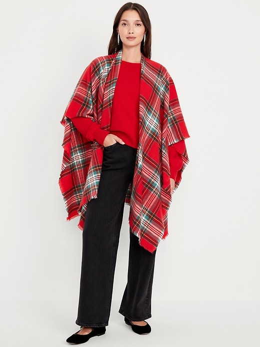 Image number 1 showing, Flannel Poncho