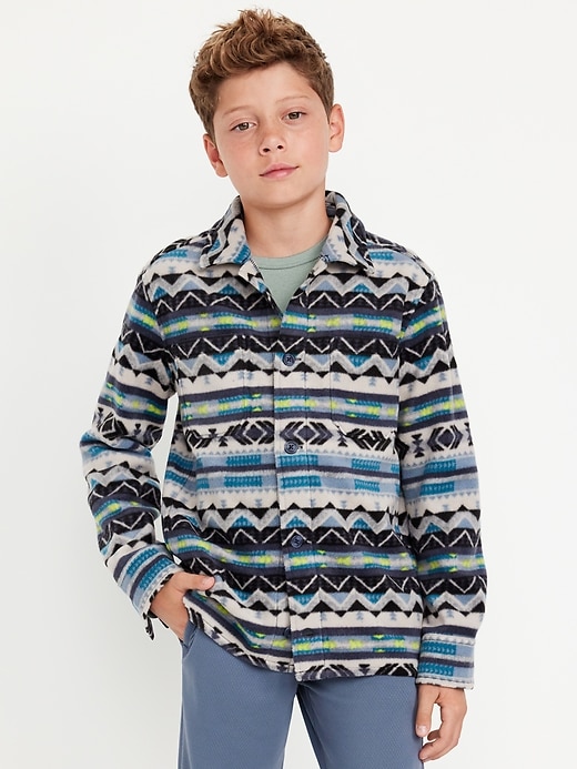 View large product image 1 of 4. Cozy Printed Long-Sleeve Microfleece Shirt for Boys