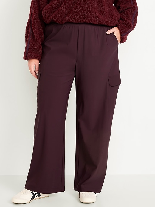 Image number 6 showing, High-Waisted SleekTech Wide-Leg Cargo Pants