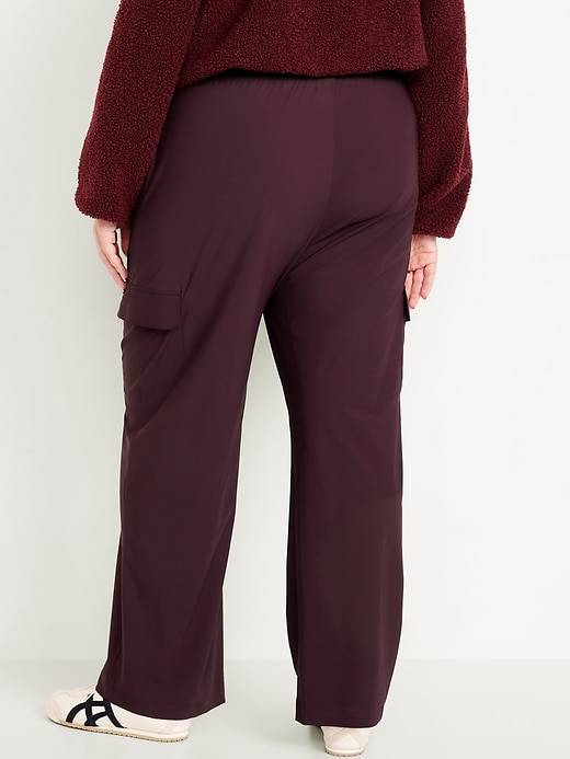 Image number 7 showing, High-Waisted SleekTech Wide-Leg Cargo Pants