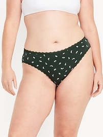 View large product image 5 of 8. High-Waisted Lace-Trim Bikini Underwear