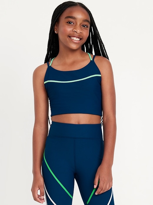 View large product image 1 of 5. PowerSoft Strappy Longline Sports Bra for Girls