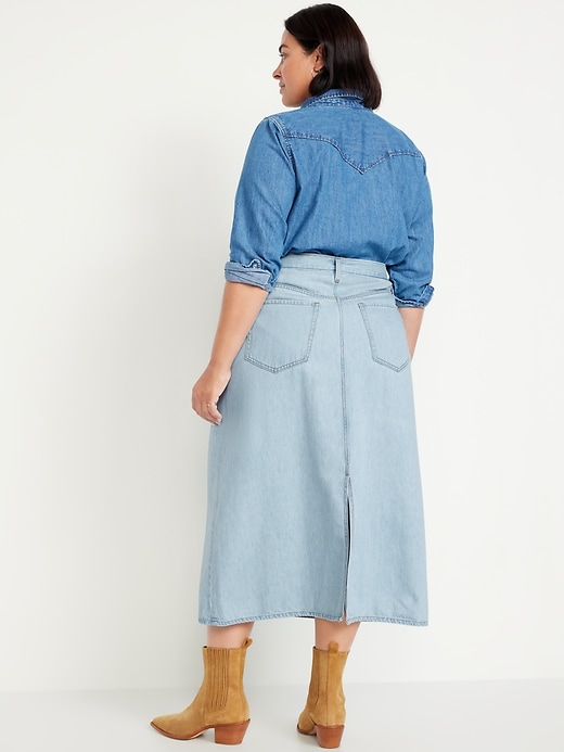 Image number 8 showing, High-Waisted Wow Jean Midi Skirt