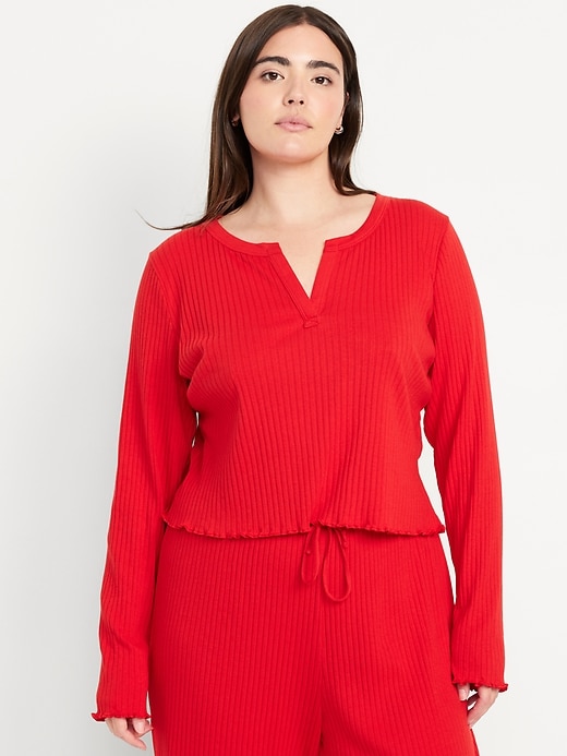 Image number 5 showing, Ribbed Pajama Top