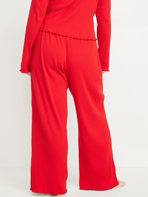 Image number 6 showing, High-Waisted Ribbed Pajama Pants