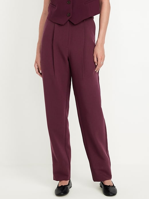 old navy high waisted dress pants Old Navy Extra High-Waisted Pleated Taylor Wide-Leg Trouser Suit Pants for  Women Warm Sunset