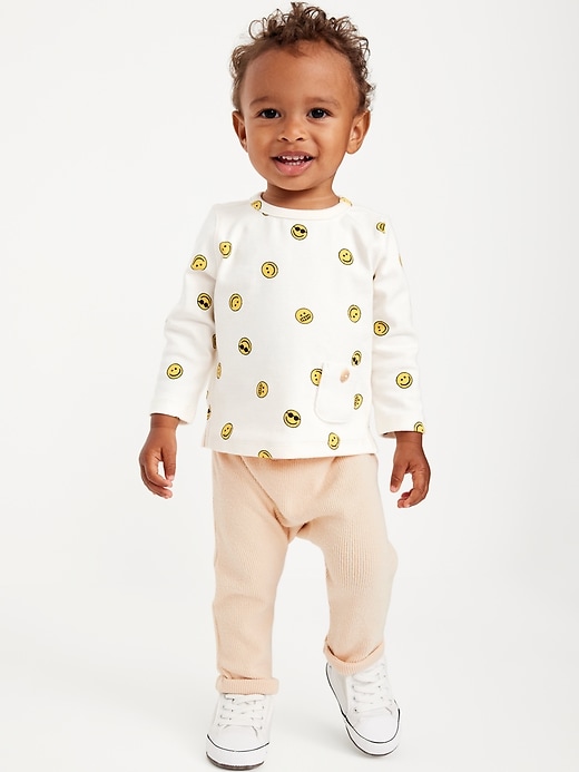 View large product image 1 of 3. Printed Buttoned-Pocket T-Shirt and Thermal-Knit Pants Set for Baby