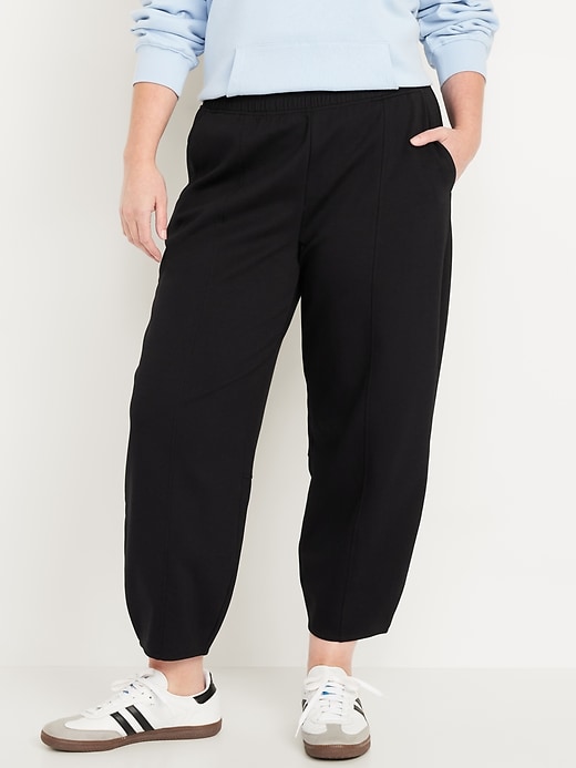 Image number 4 showing, High-Waisted Dynamic Fleece Barrel-Leg Pants