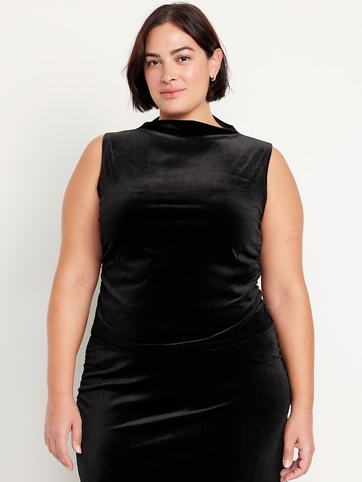 Image number 7 showing, Mock-Neck Velvet Top