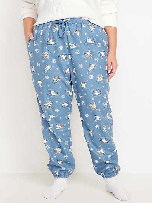 Image number 7 showing, High-Waisted Flannel Pajama Joggers