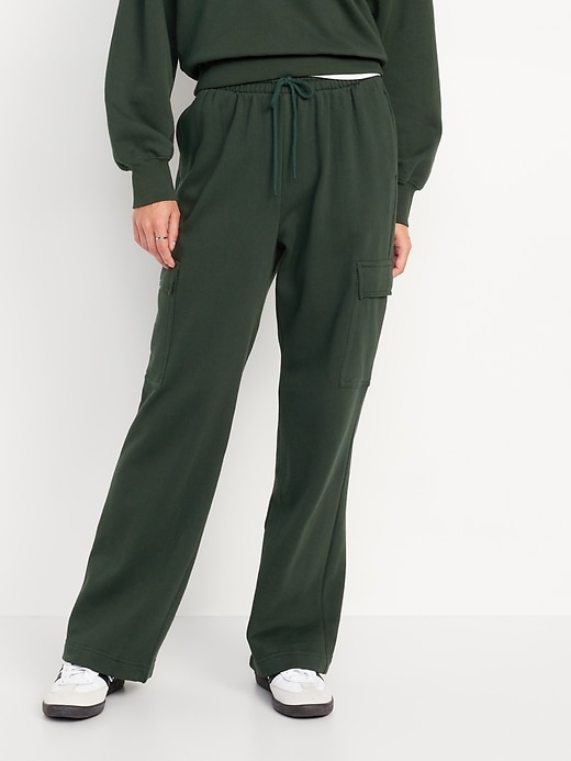 Image number 1 showing, Extra High-Waisted SoComfy Cargo Wide-Leg Sweatpants