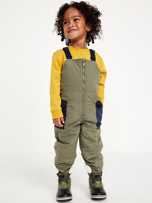 View large product image 1 of 2. Water-Resistant Unisex Snow-Bib Overalls for Toddler