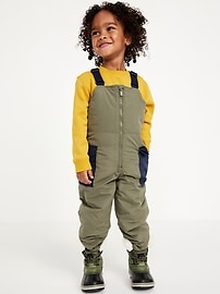 Image number 1 showing, Water-Resistant Unisex Snow-Bib Overalls for Toddler