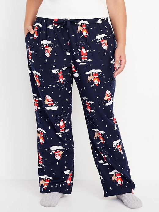 Image number 7 showing, Mid-Rise Printed Flannel Pajama Pants