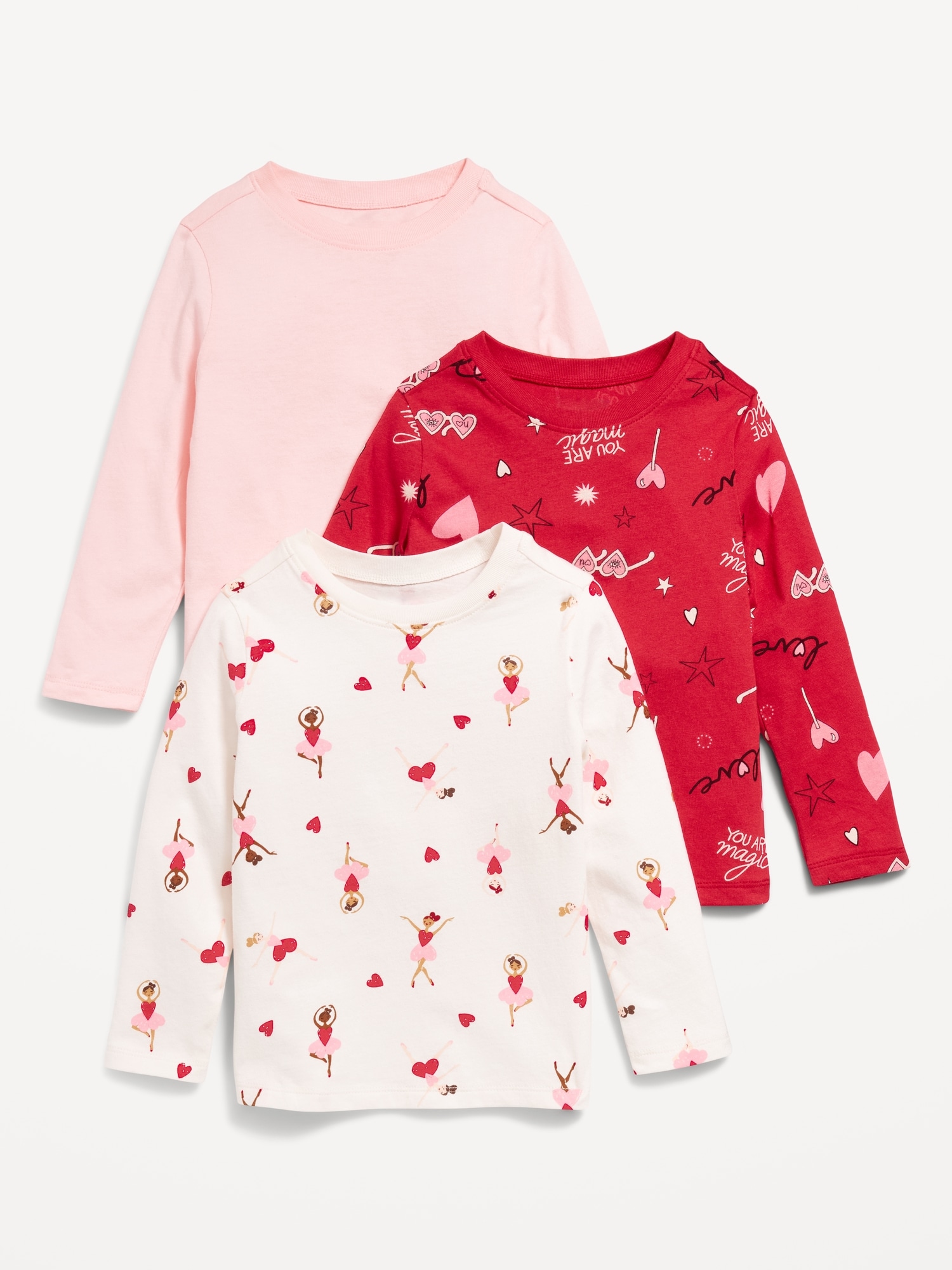 Long-Sleeve T-Shirt 3-Pack for Toddler Girls