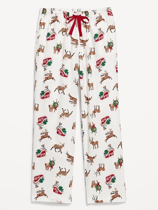 Image number 1 showing, Mid-Rise Printed Flannel Pajama Pants