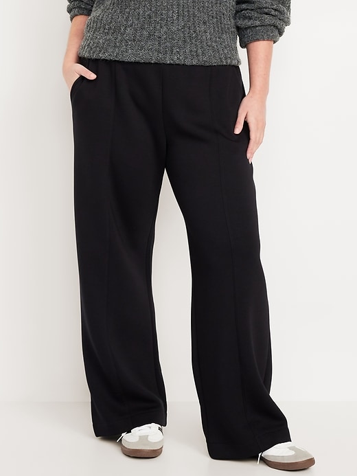 Image number 4 showing, High-Waisted Bounce Fleece Wide-Leg Pants