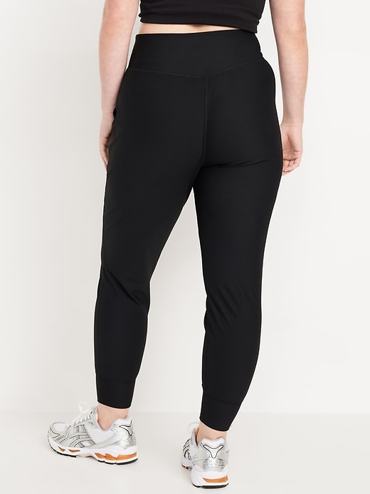 Image number 5 showing, High-Waisted PowerSoft Ribbed 7/8 Joggers