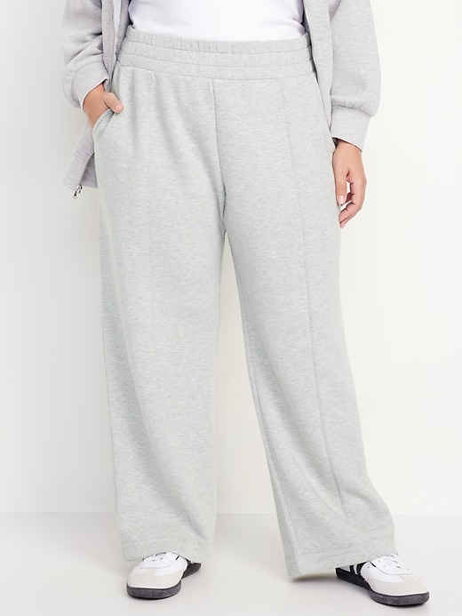 Image number 6 showing, High-Waisted Bounce Fleece Wide-Leg Pants