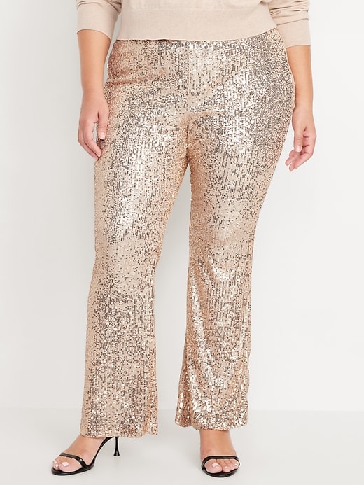 Image number 7 showing, High-Waisted Sequin Flare Pants