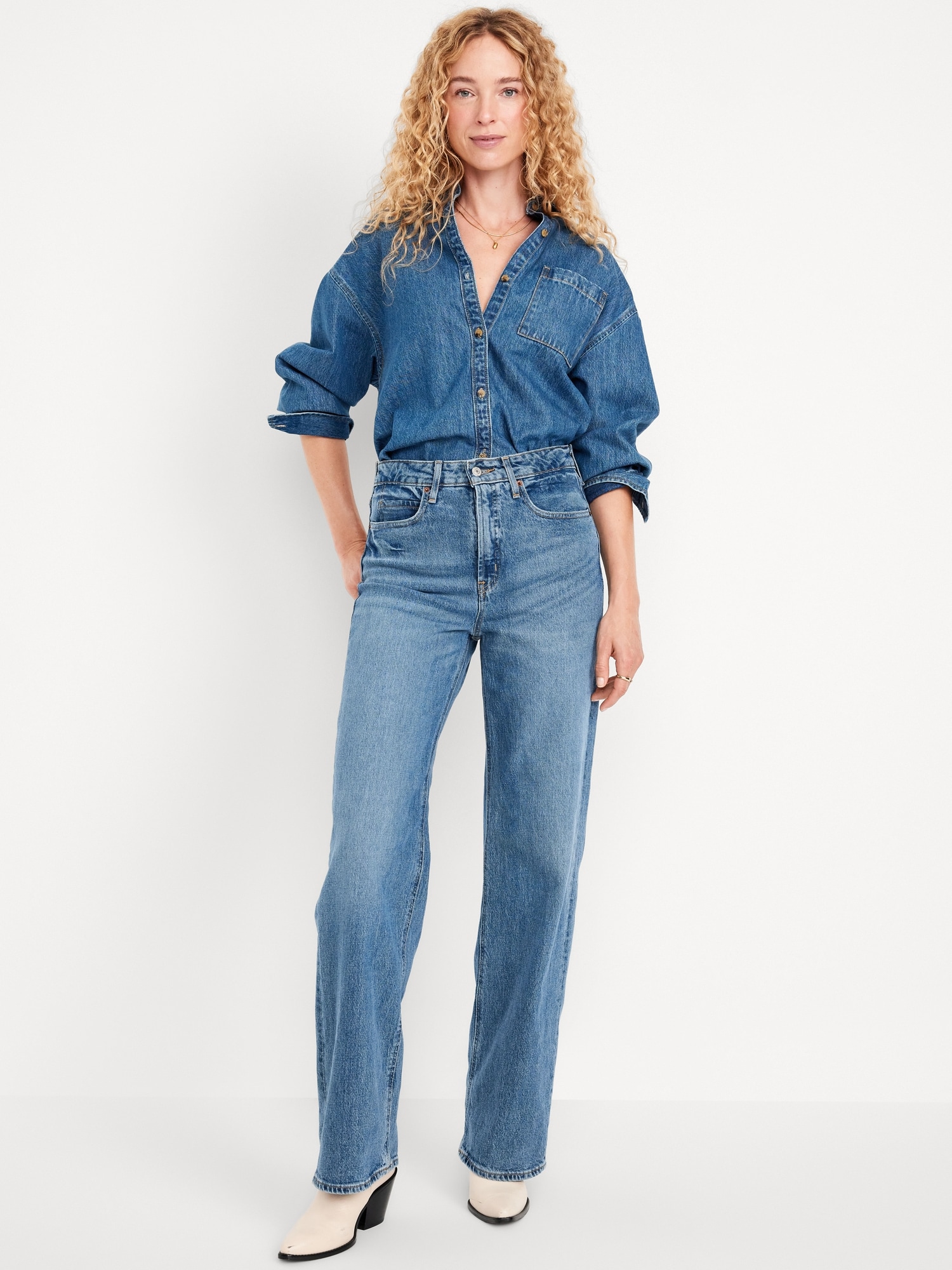 Old navy high waisted wide leg jeans best sale