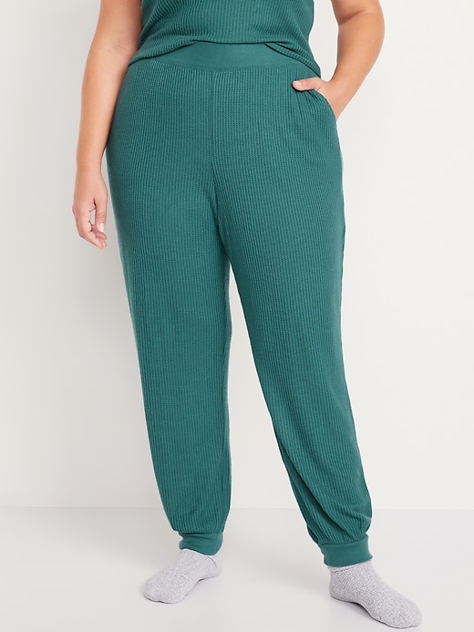 Image number 7 showing, High-Waisted Waffle Lounge Joggers