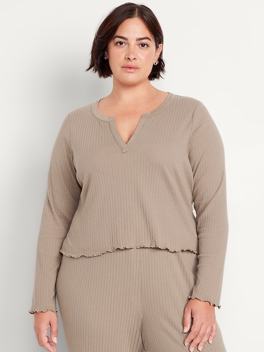 Image number 7 showing, Ribbed Pajama Top