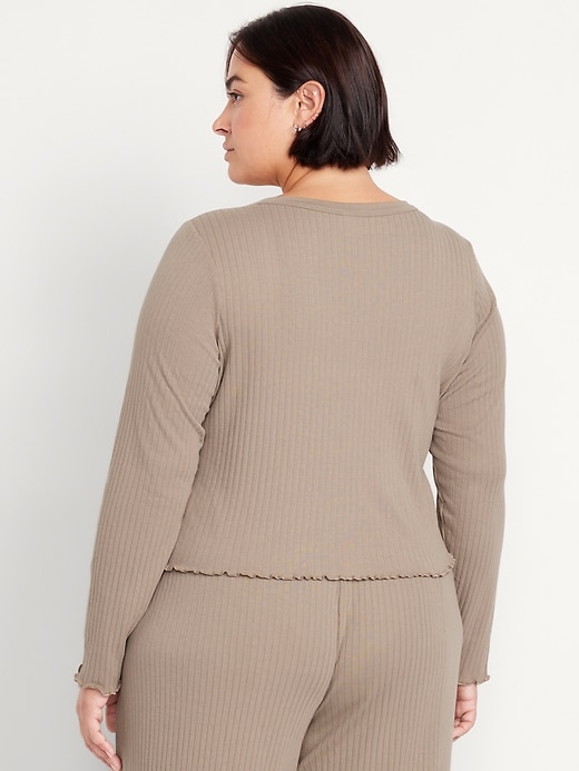 Image number 8 showing, Ribbed Pajama Top