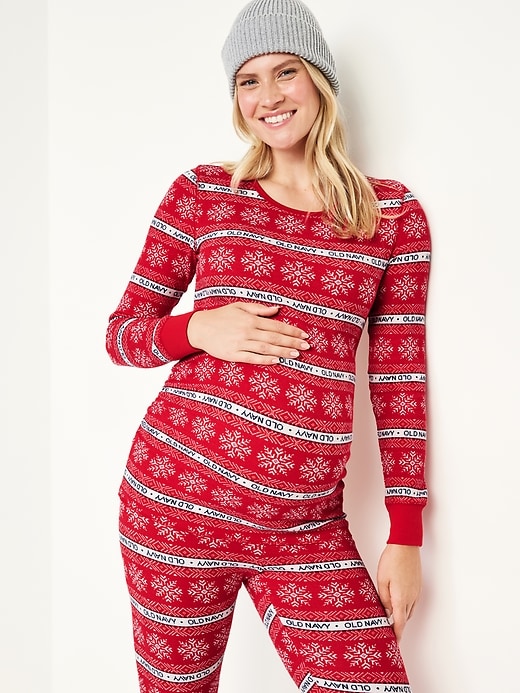 Image number 3 showing, Maternity Waffle Pajama Set