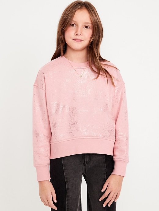 View large product image 1 of 4. Vintage Oversized Crew-Neck Graphic Sweatshirt for Girls