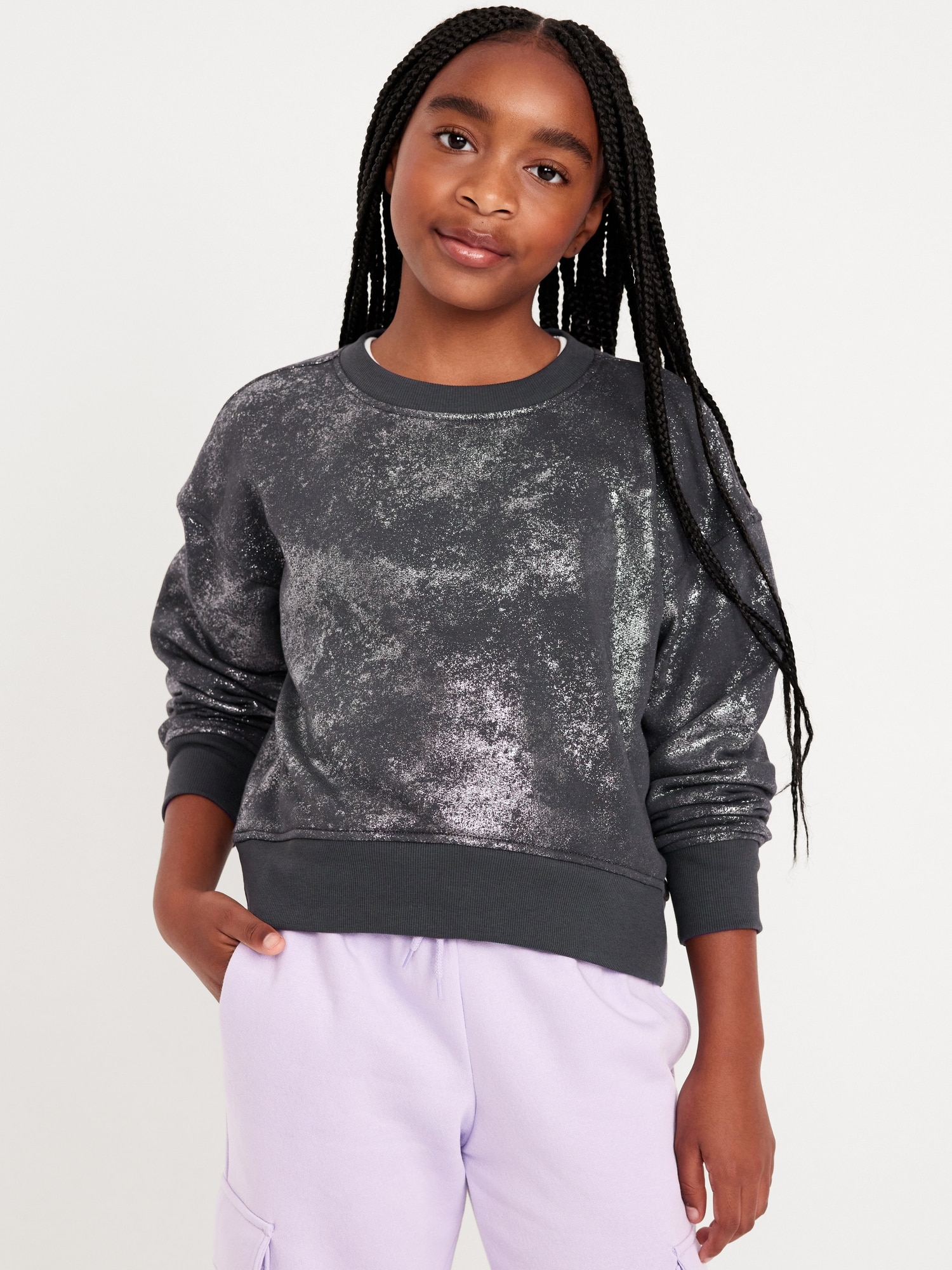 Grey sweatshirt for girls online