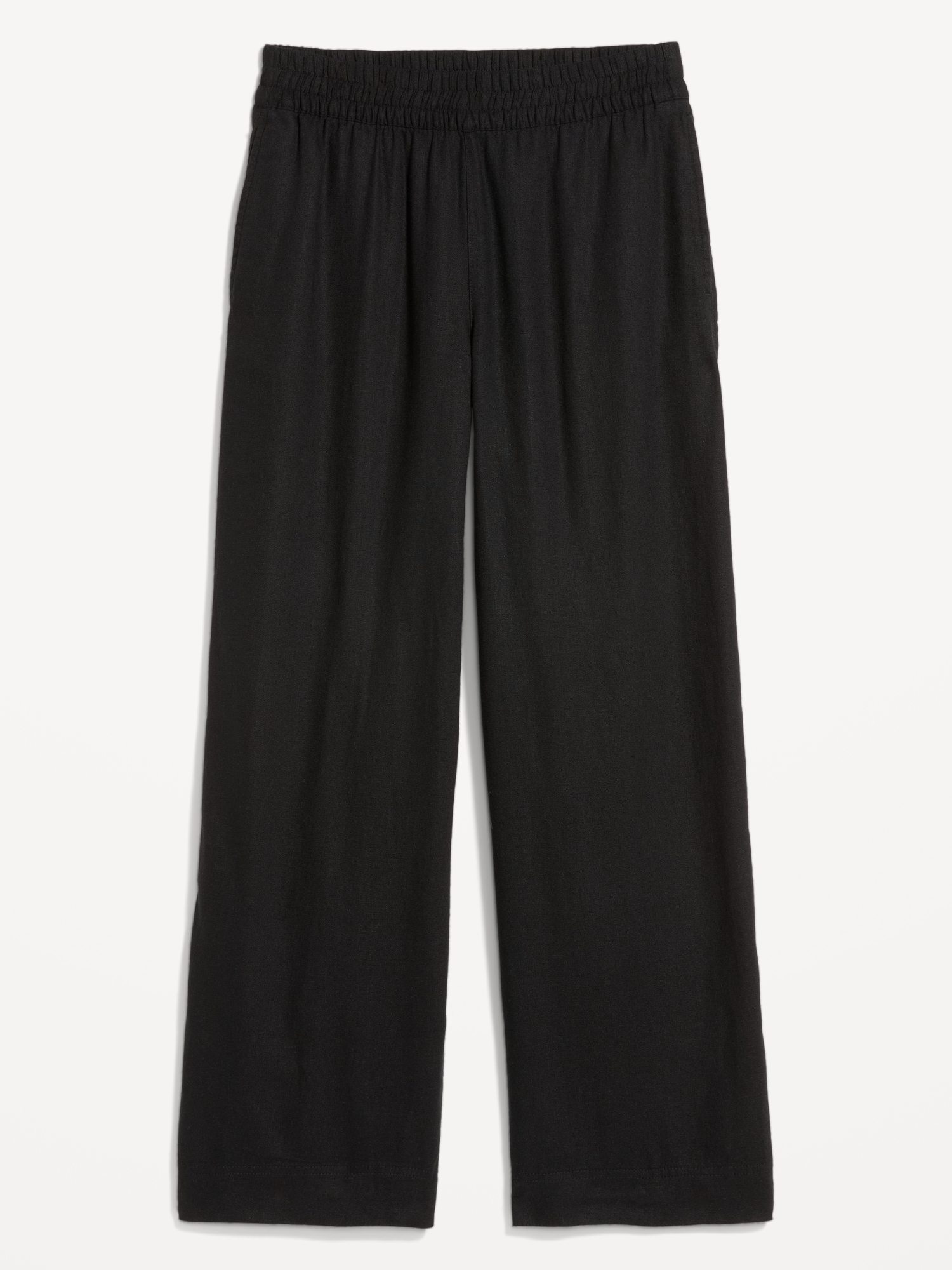 High-Waisted Linen-Blend Wide-Leg Pants