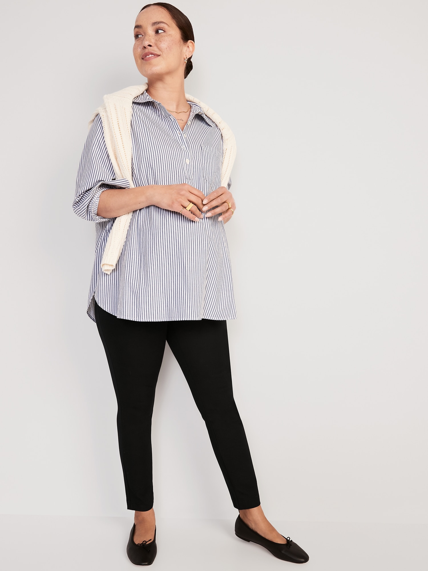 Женские брюки Old Navy Maternity Full-Panel Pixie Ankle, цвет: Чёрный